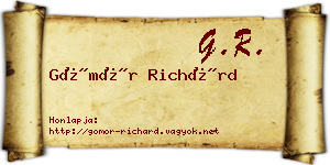 Gömör Richárd névjegykártya